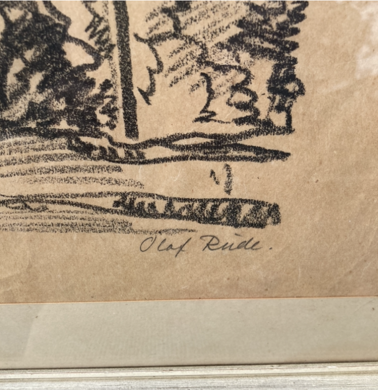 Olaf Rude 1886-1957, trykket er et prøvetryk og er håndsigneret, i fin stand.c