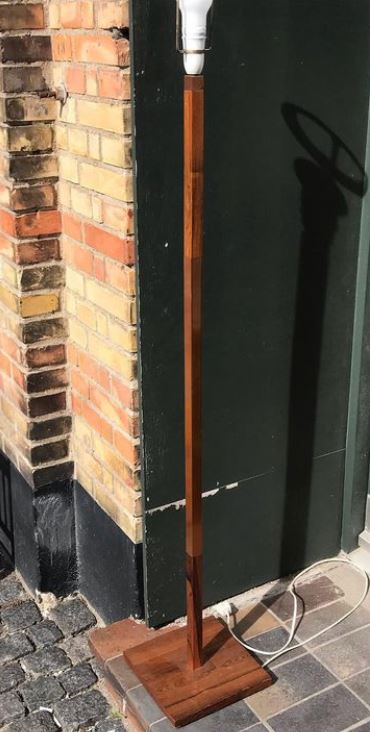 Jo Hammerborg "Kardinal" floor lamp - copper & rosewood - Danish design classic - no. 0125554