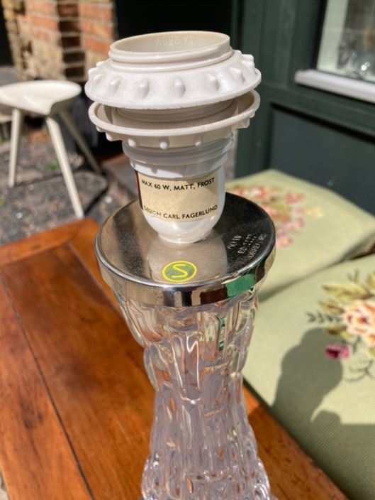 Beautiful glass table lamp, design Carl Fagerlund for Orrefors, Sweden - no. 0124755