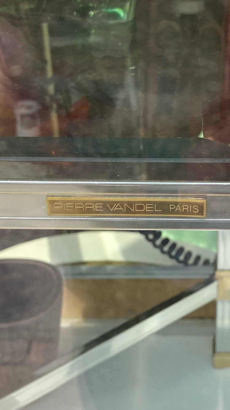 Furniture, glass table Pierre Vandel Paris