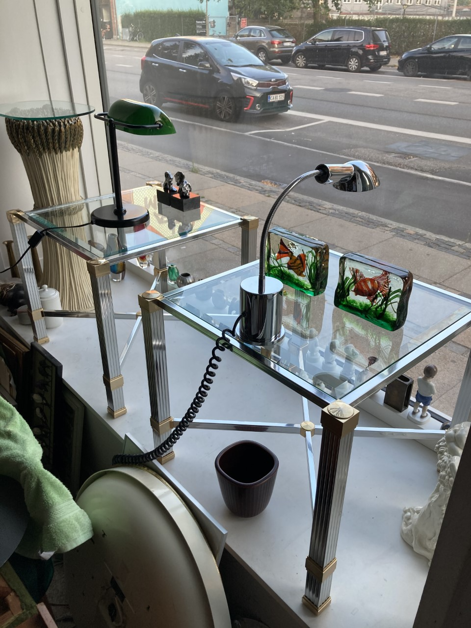 Furniture, glass table Pierre Vandel Paris