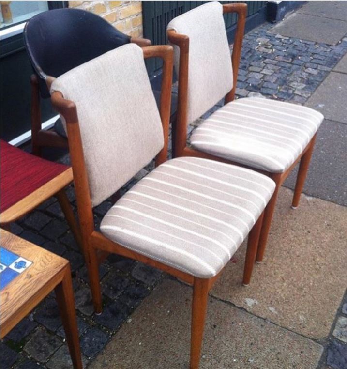 家具、美しいビンテージオーク材の椅子 2 脚