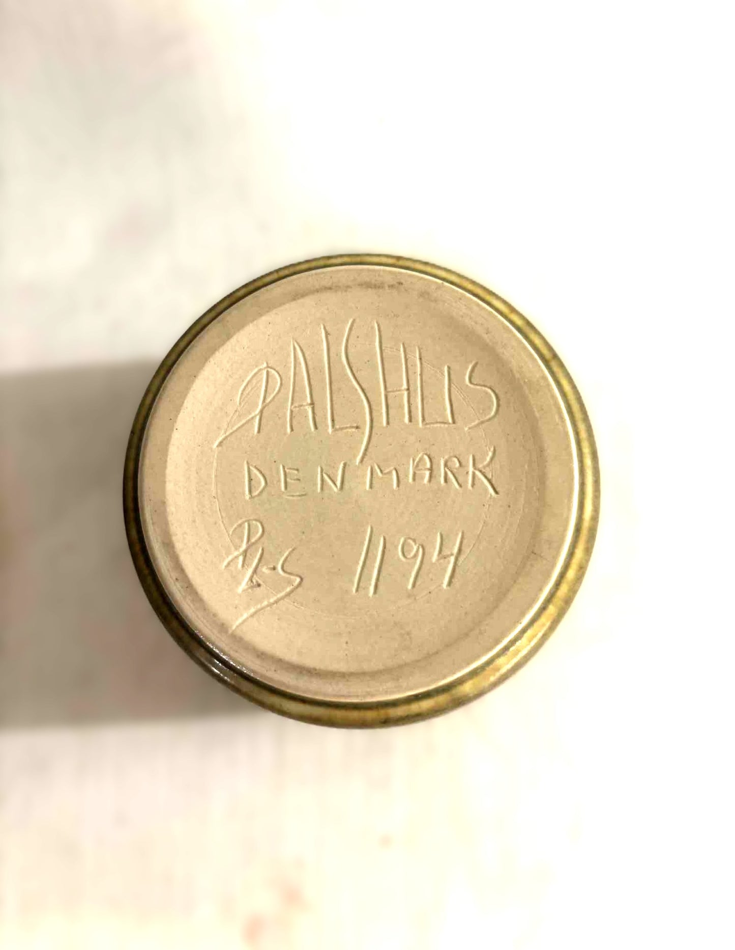 A beautiful marmalade jar made of green hare fur glaze, Palshus Denmark 1960s