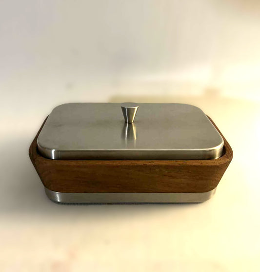 Smørboks I teak-træ med rustfrit stål fra Trip Trap - nr. 58740025