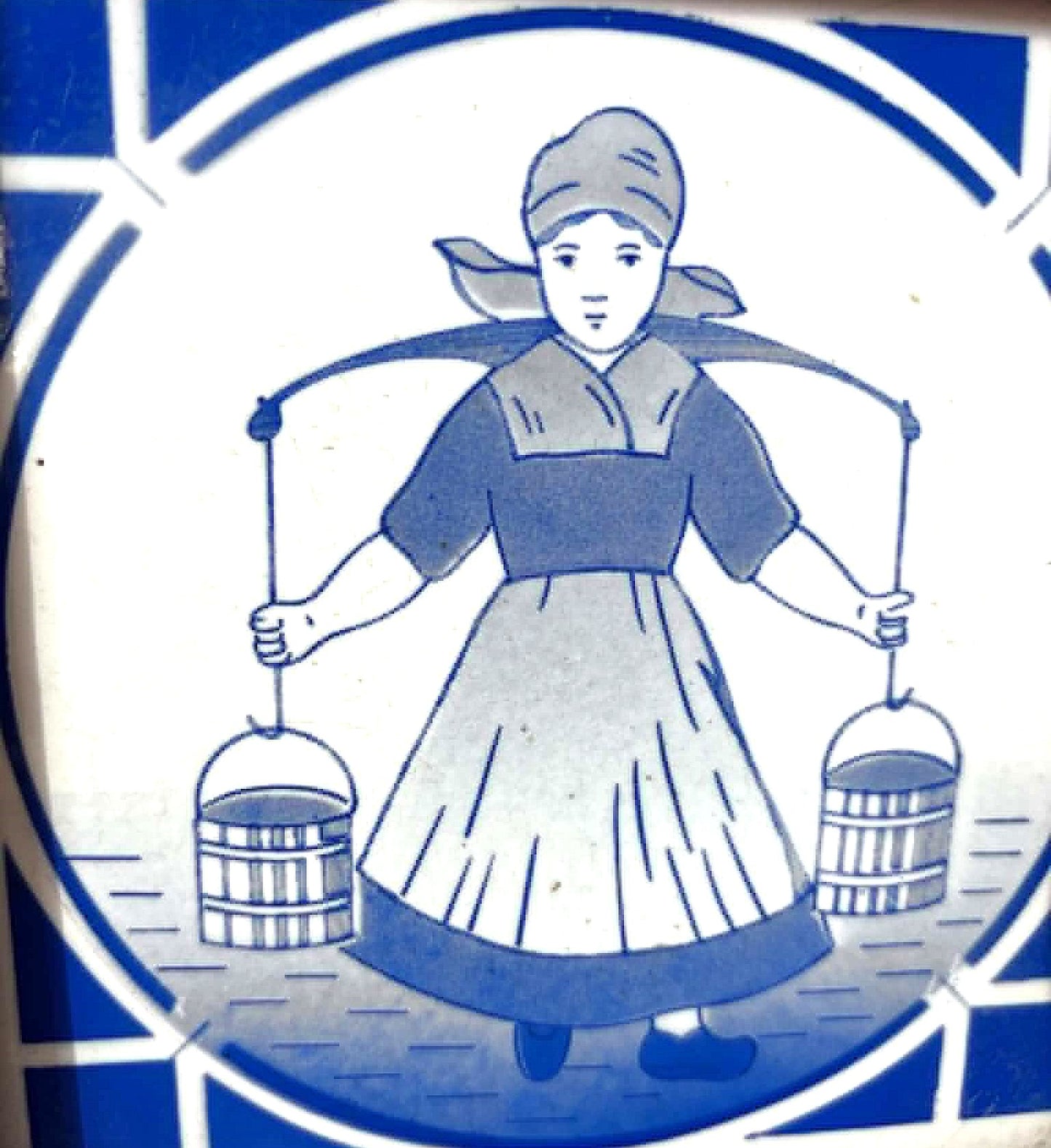 Antique tile with a Dutch milkmaid number C31 - 20th century