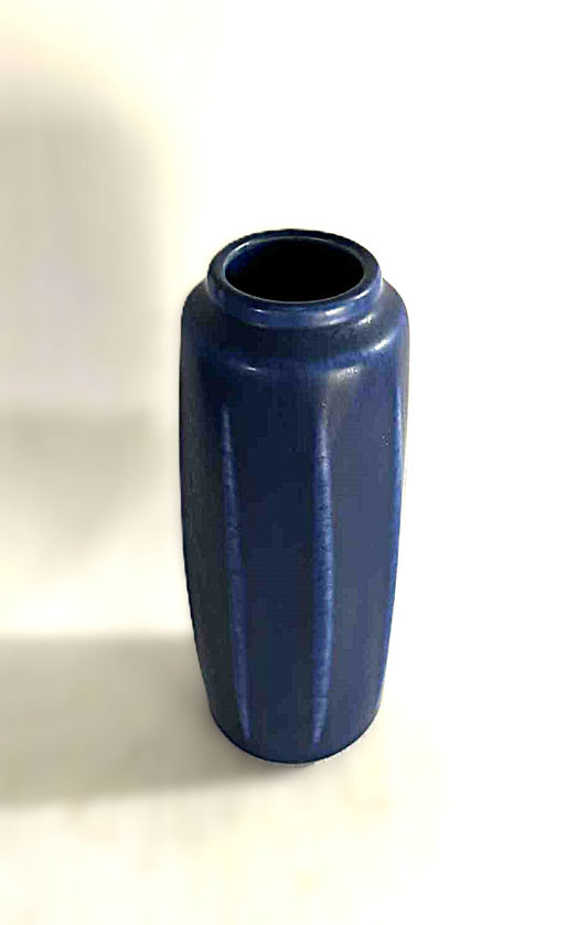 希少なパルシュス炻器花瓶、コボルトブルーウサギの毛皮釉、デンマーク、1950年代