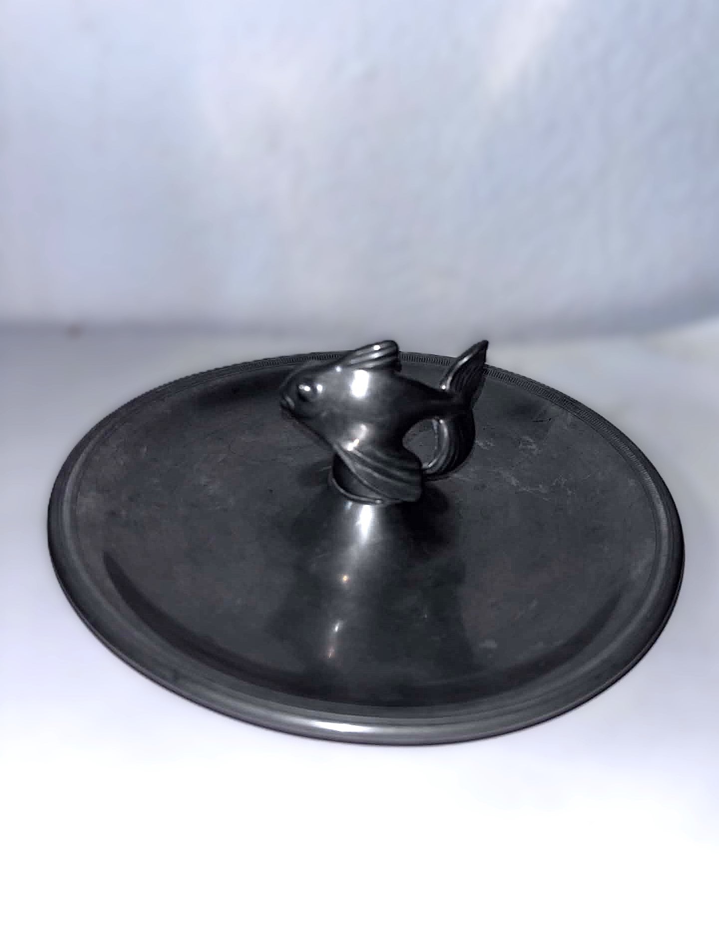 Just Andersen (Denmark, 1884-1943), Art Deco circular pewter dish with fish