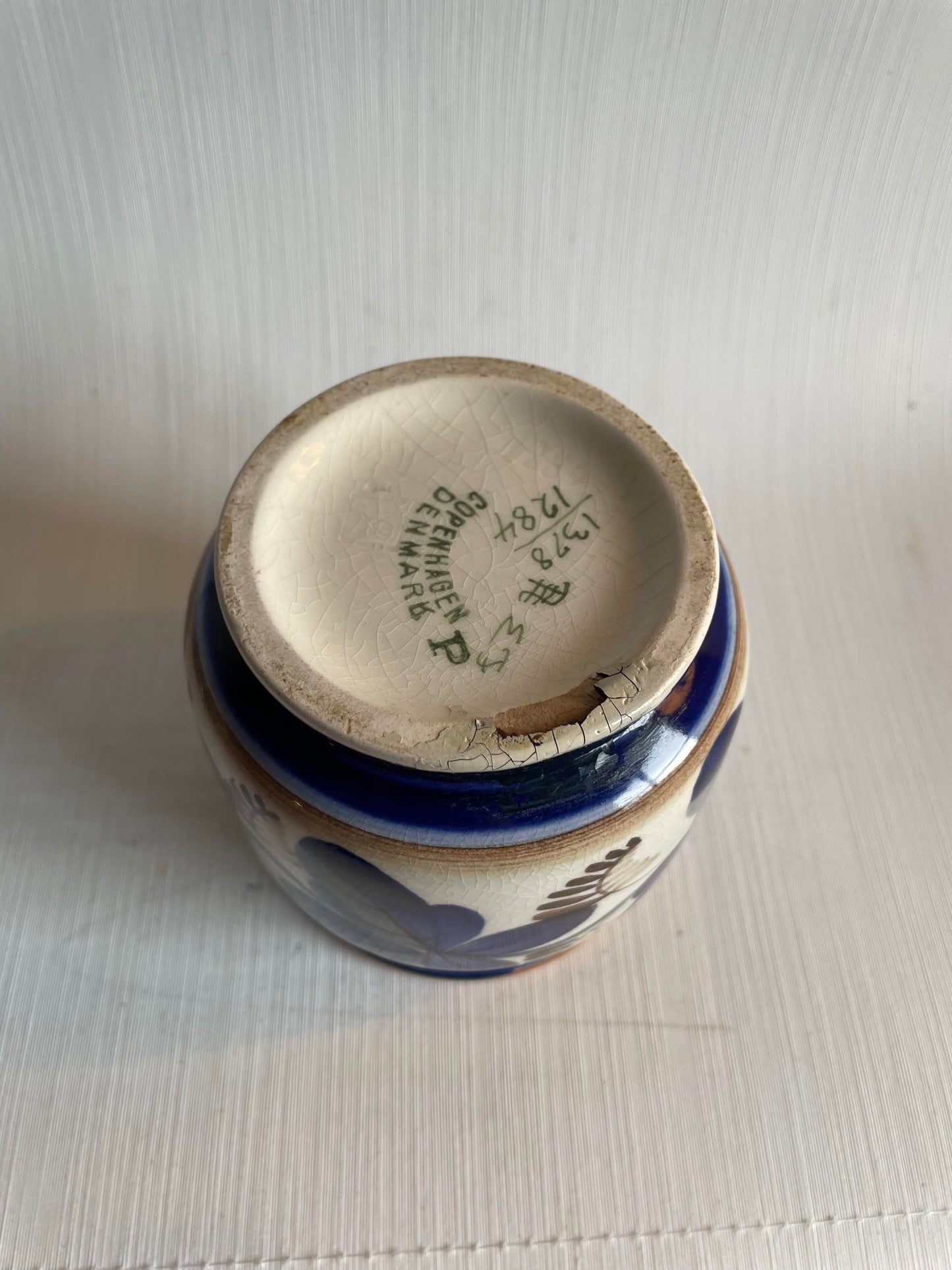 Beautiful old faience vase from Aluminia - no. 011060