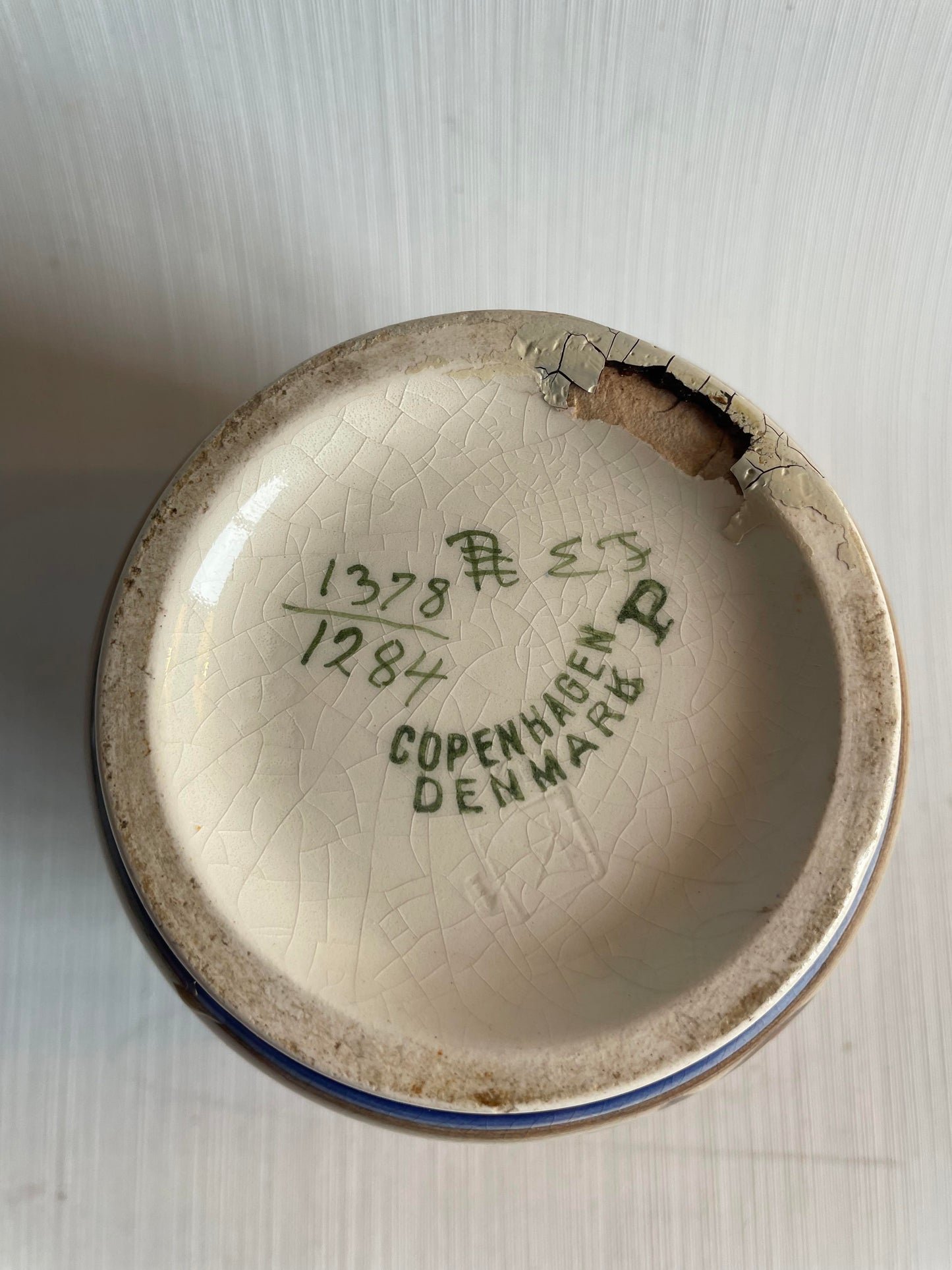 Beautiful old faience vase from Aluminia - no. 011060