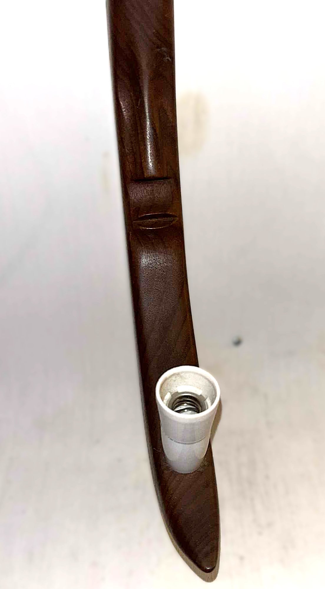 A pair of beautiful teak wall lamps shaped like the moon, Denmark 1970s