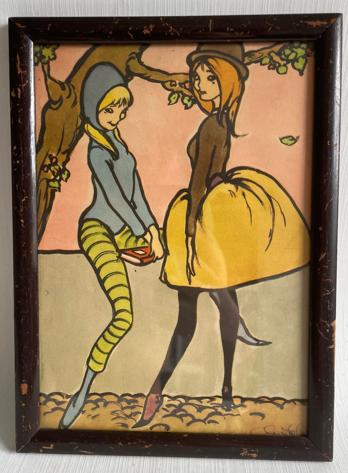 Beautiful old pin up print by Christel Marott (b. 1919-1992) - no. 013050