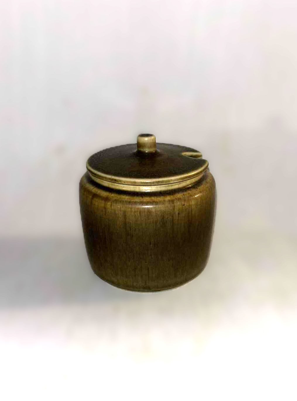 2 beautiful marmalade jars made of hare fur glaze, Palshus Denmark 1960s