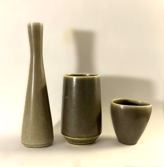 Palshus lot of 3 rare vases, Denmark 1960s