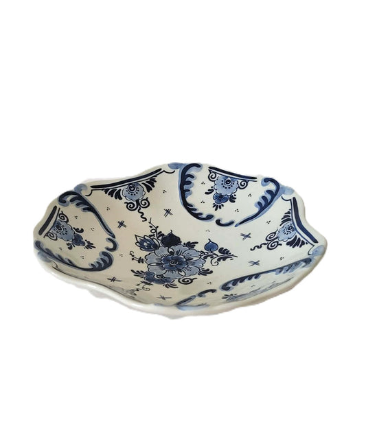Vintage Royal Dutch Goedewaagen-skål i Delft-blå, håndmalet skål