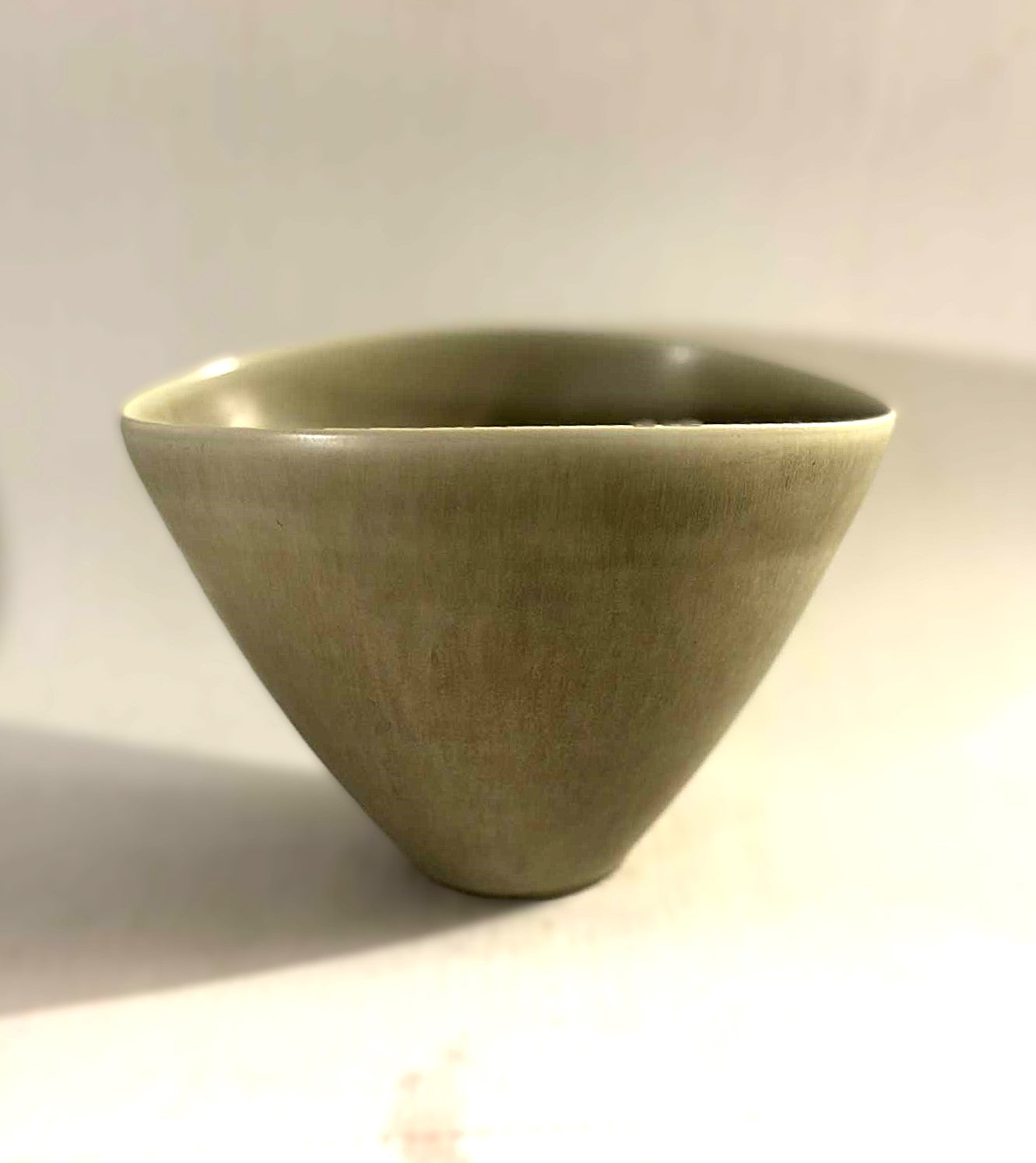 緑色の野ウサギの毛皮釉を施したパルシュス大花瓶、デザイン：ペル・リンネマン・シュミット、デンマーク、1960年代