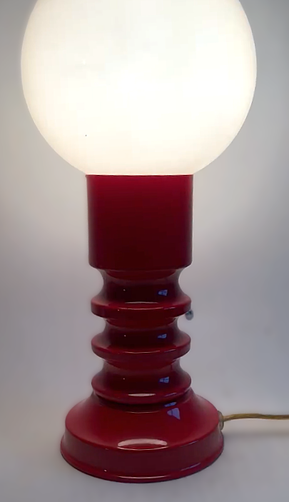 Danish Vintage red space age table lamp, 1960-70s