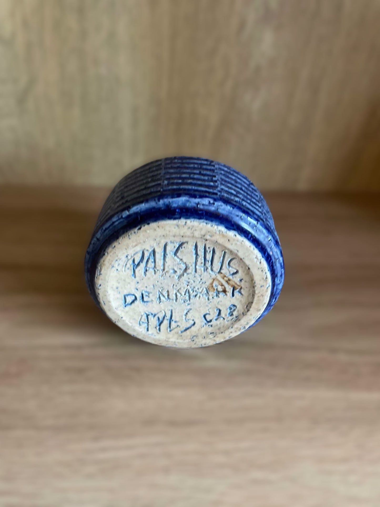 Mid-century stoneware vase in chamotte style from palshus, denmark