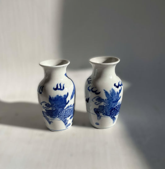 かわいい中国製磁器の花瓶 2個 - No. 250625