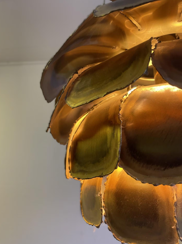A Brutalist Artichoke pendant by Svend Aage Holm Sørensen (1913-2004), Denmark 1960s