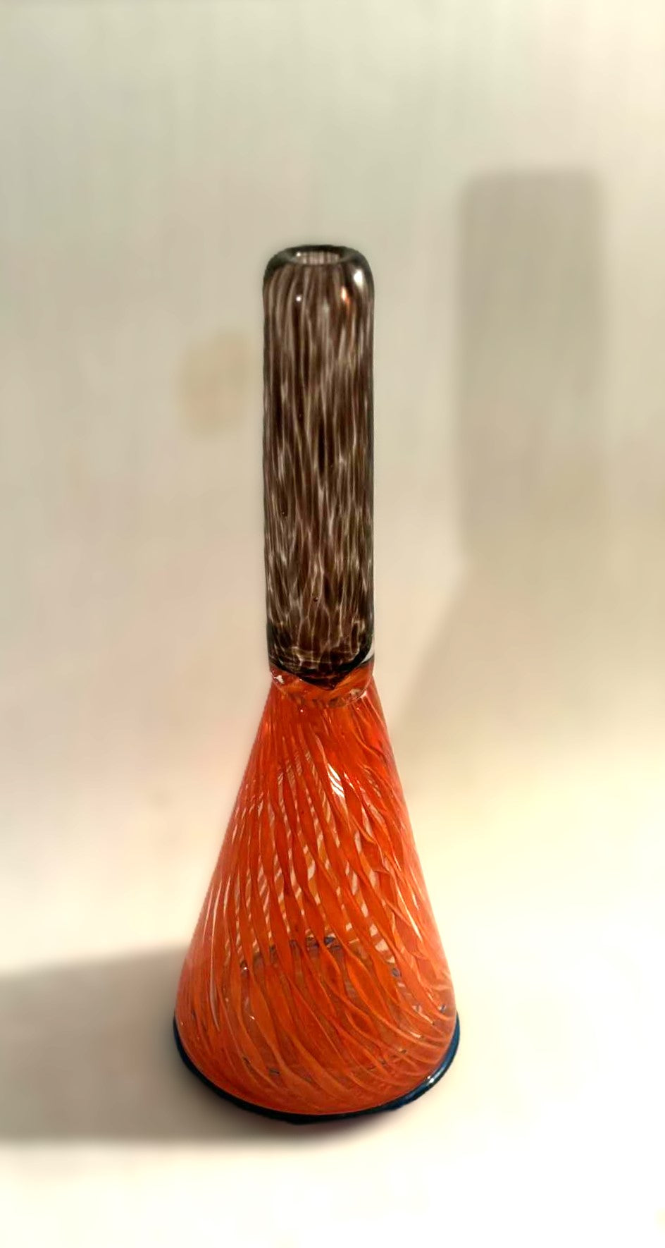 Sjældne Holmegaard glasvase i lilla og orange nuancer, 1970erne - nr. 123327