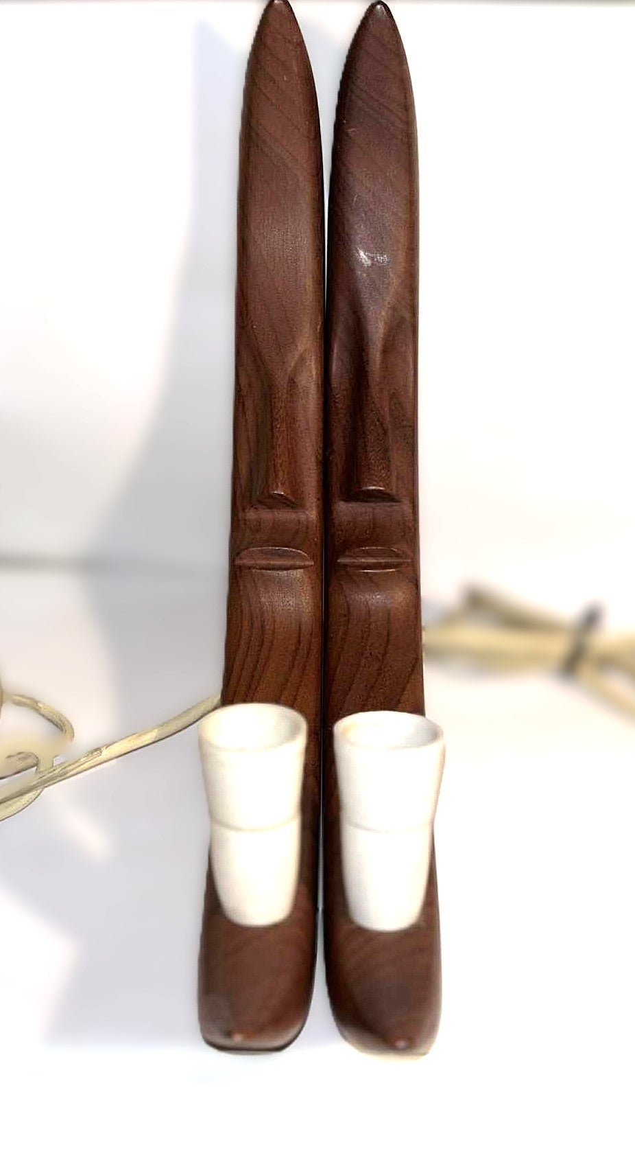 A pair of beautiful teak wall lamps shaped like the moon, Denmark 1970s