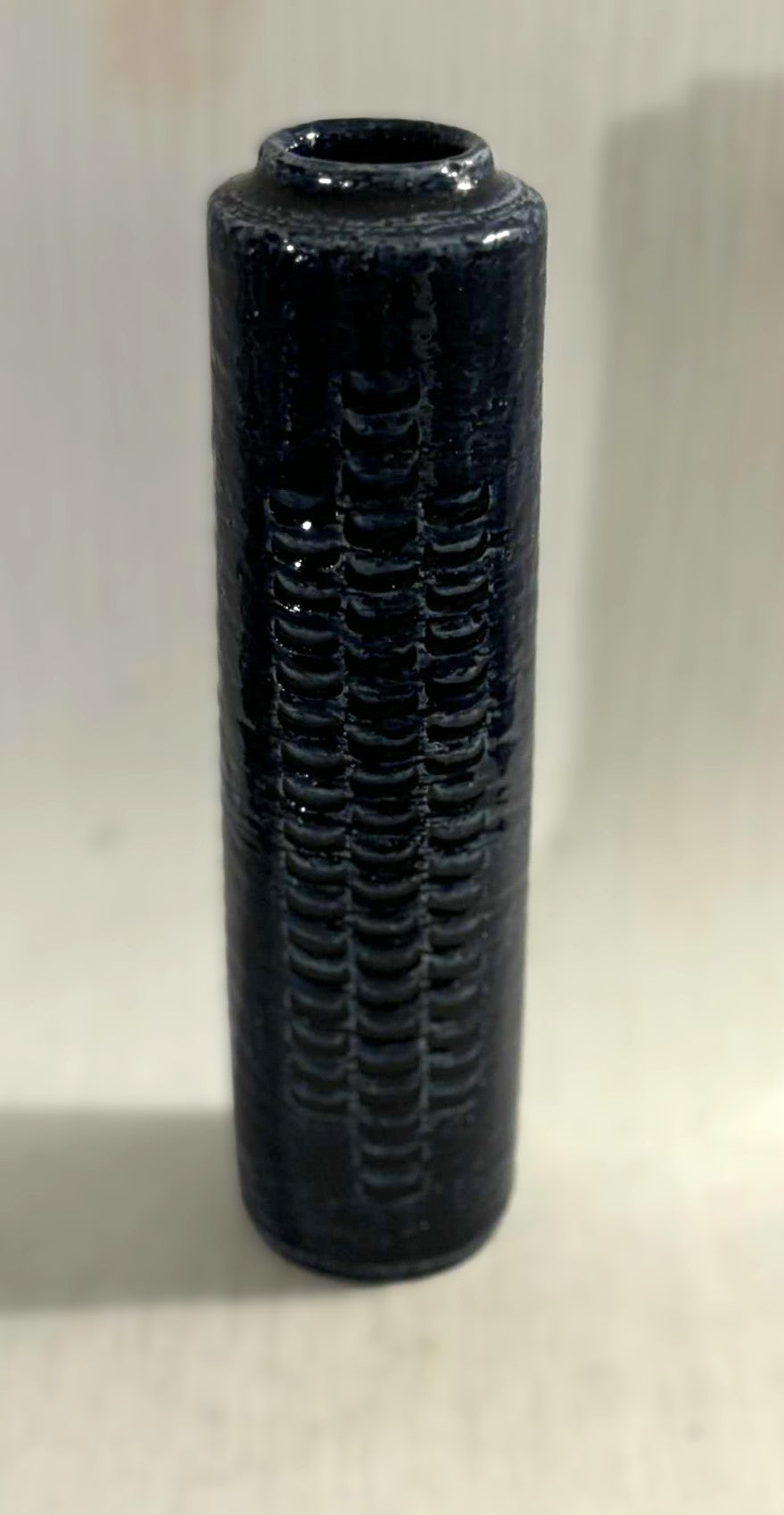 Tall and slim stoneware vase in Chamotte style by Palshus, Denmark 1960s