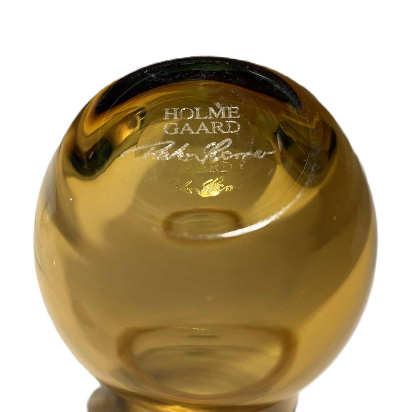 Holmegaard の琥珀色の美しいカラバスガラス花瓶 - 品番 19374688