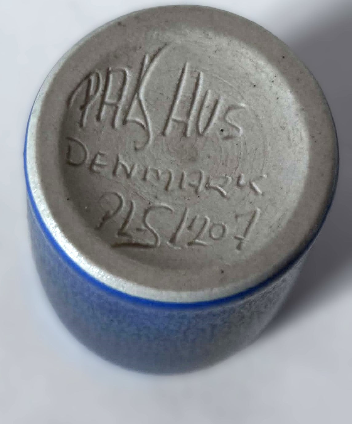 Small Palshus vase in Cobalt Blue Hare Fur Glaze, Denmark 1960s
