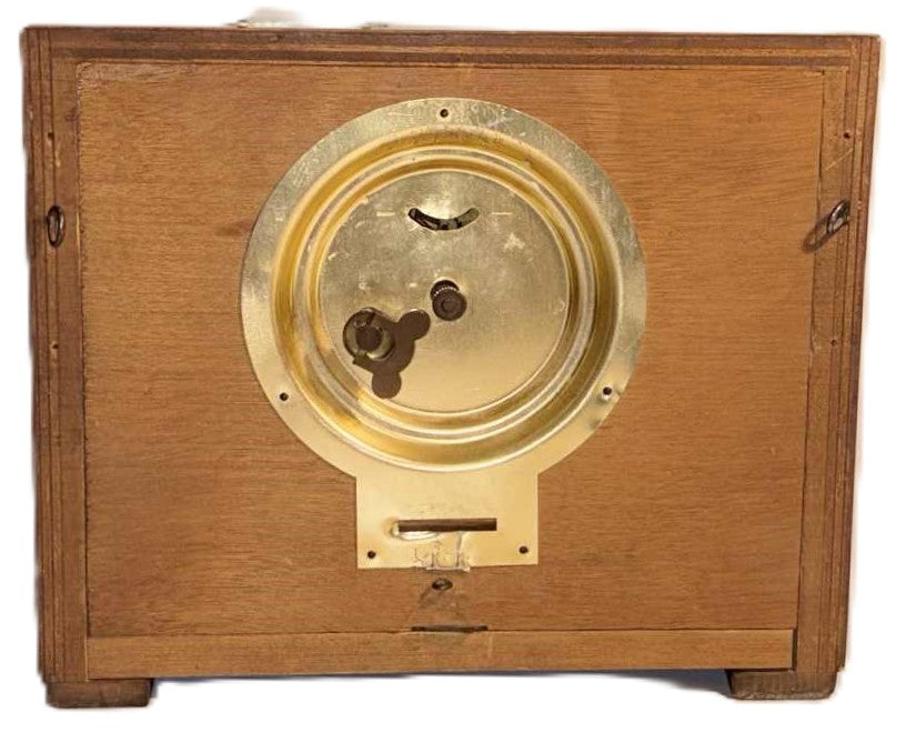 Rare Danish functioning money clock with coin insert from the 1940s-50s
