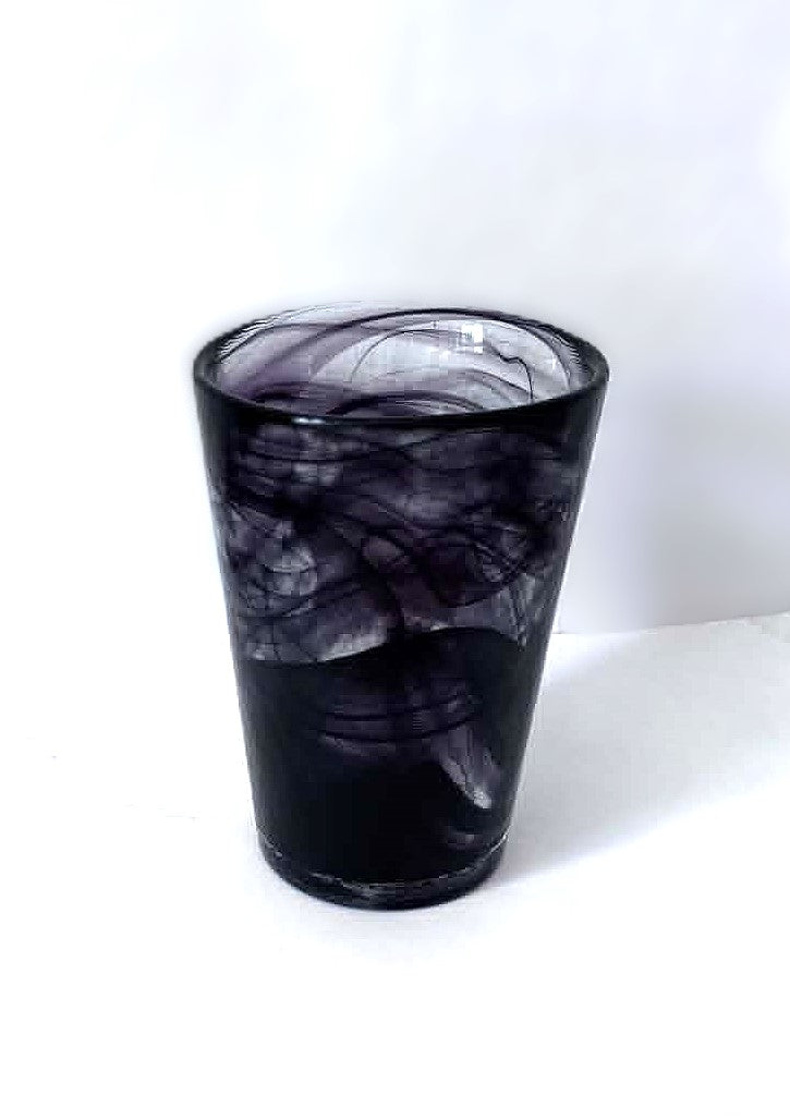 Kosta Boda Hand-Painted Fuchsia Art Glass Vase, Sweden 1970s