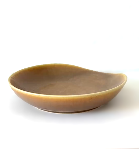 Large Palshus Hare Fur Glazed Dish, Denmark 1960s