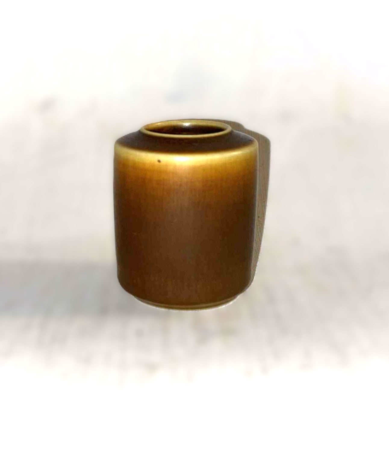 パルシュース（デンマーク）の1960年代、ブラウンの野ウサギの毛皮釉を施したミッドセンチュリーの小型ストーンウェアの花瓶