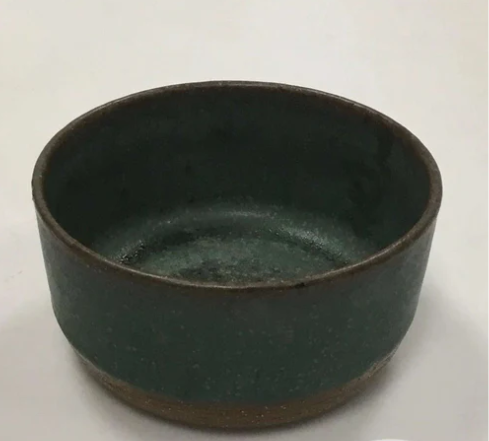 Smuk stentøjsskål fra Palshus i mørkeblå nuancer, Design Per Linnemann-Schmidt, 1960`erne