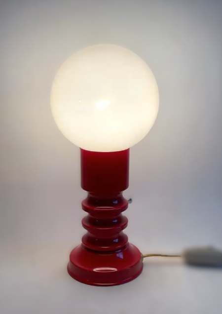Danish Vintage red space age table lamp, 1960-70s