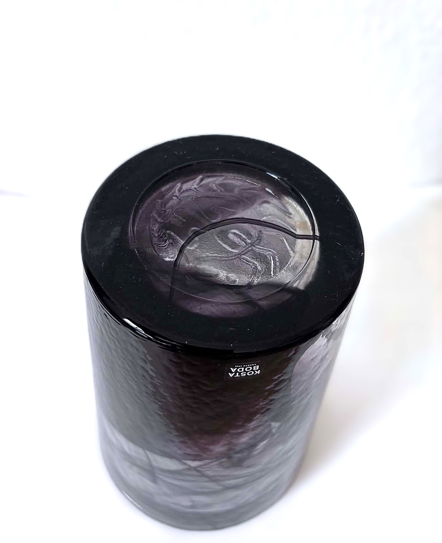 Kosta Boda Hand-Painted Fuchsia Art Glass Vase, Sweden 1970s