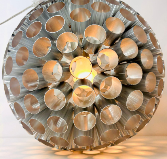 Iconic Space Age pendant lamp from the 1970s, produced by Kenwell Lighting