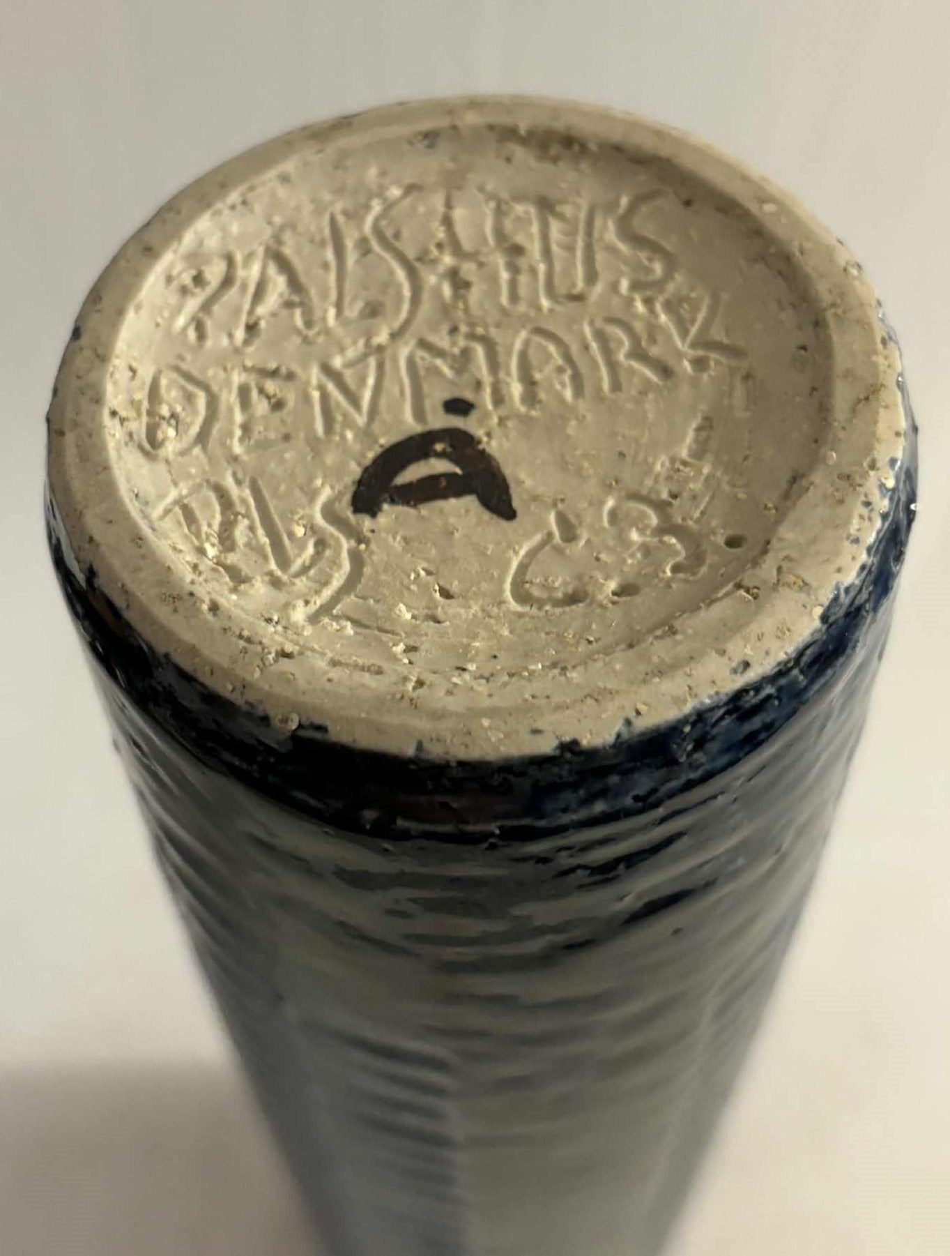 Tall and slim stoneware vase in Chamotte style by Palshus, Denmark 1960s