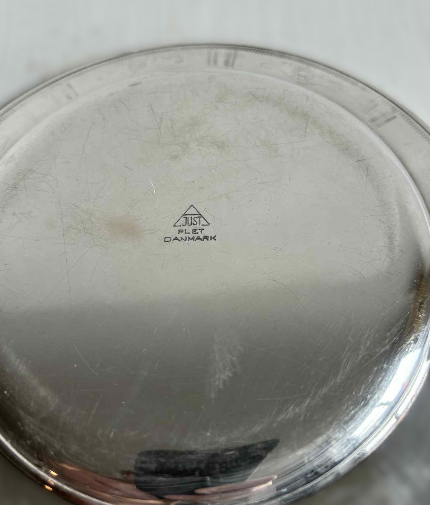1920s Art Deco Silver Plated Serving Plate by Just Andersen, Denmark, Flower Decor
