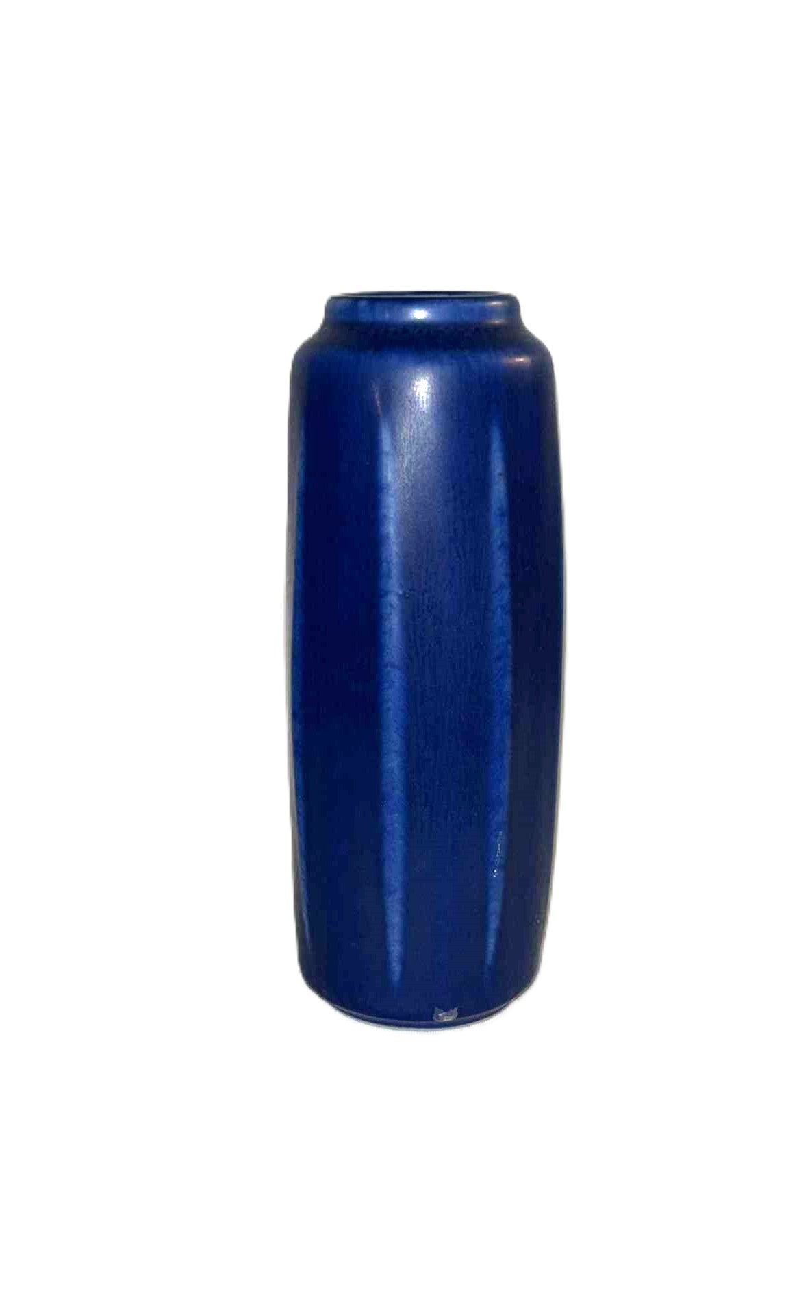 Rare Palshus stoneware vase in Cobolt Blue Hare Fur Glaze, Denmark 1950s