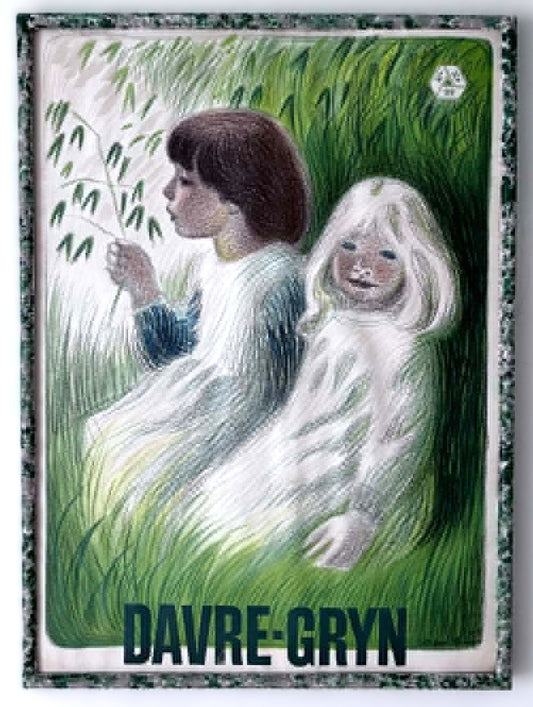 Havre Davre pigerne -  Vintage Llitografisk plakat for Davregryn af Aage Sikker Hansen, 1945