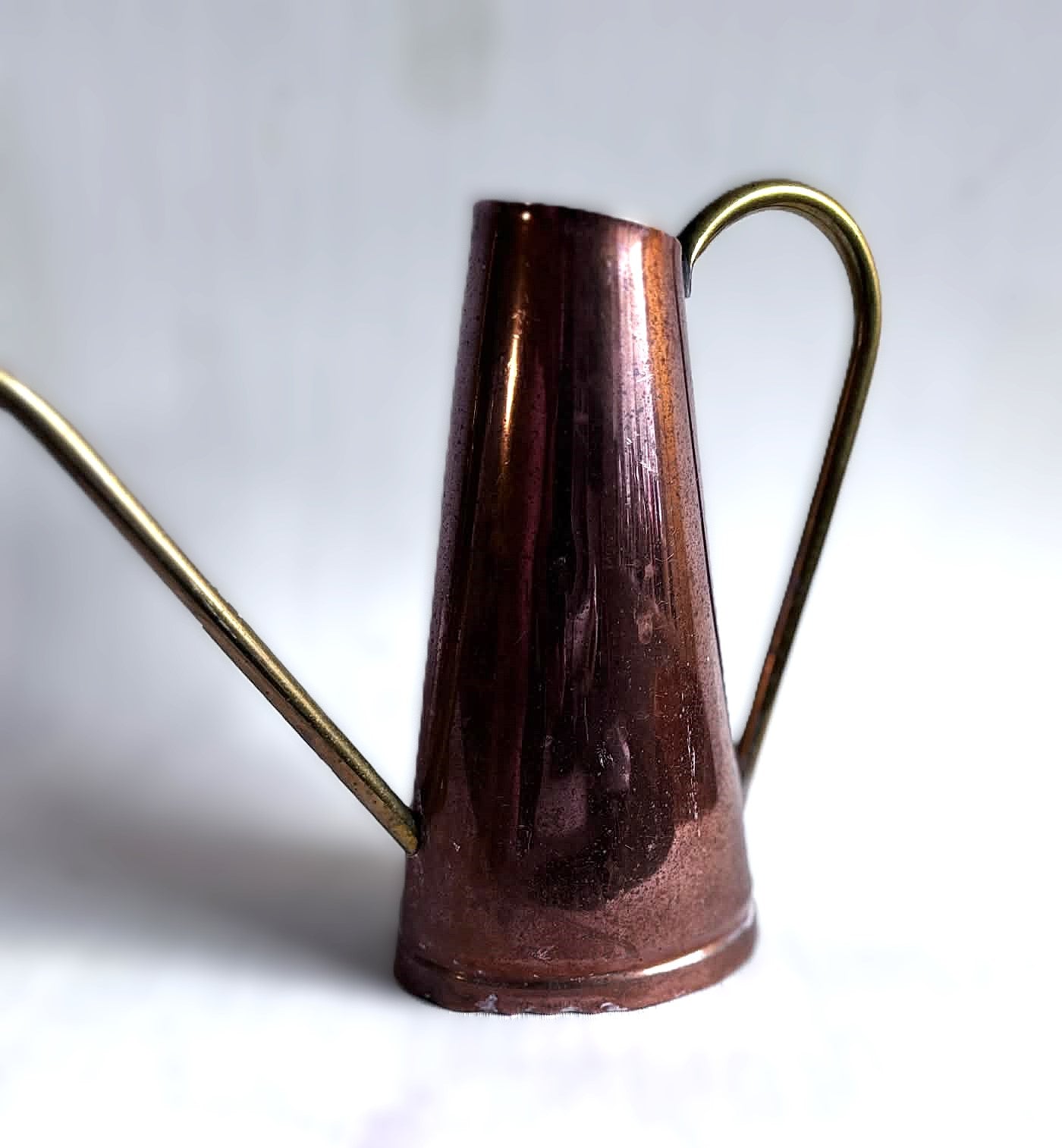 Vintage watering can made of copper and brass, attributed to Carl Auböck, 1950s