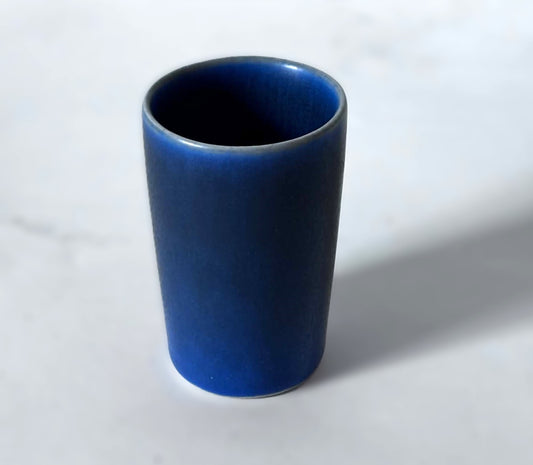 Small Palshus vase in Cobalt Blue Hare Fur Glaze, Denmark 1960s