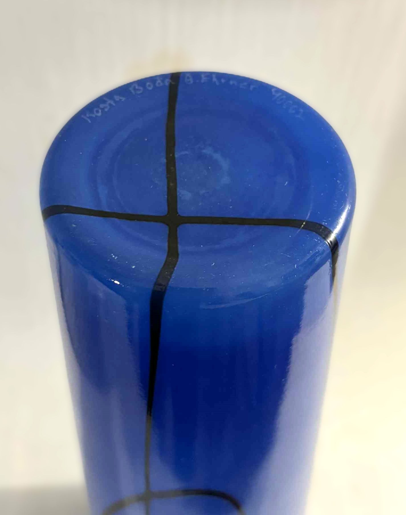 Tall Flower vase Blue Black Woodlands Tall Glass Vase Anna Ehrner Woodlands (2001) Vase