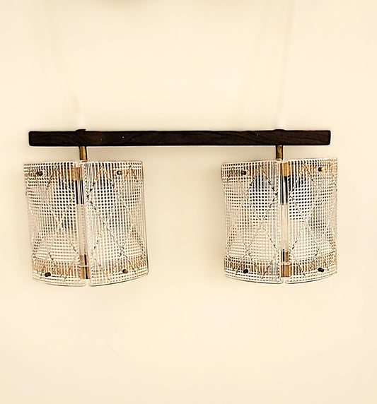 Carl Fagerlund (1915-2011) for Orrefors – vintage-pendler i glas, messing og palisander