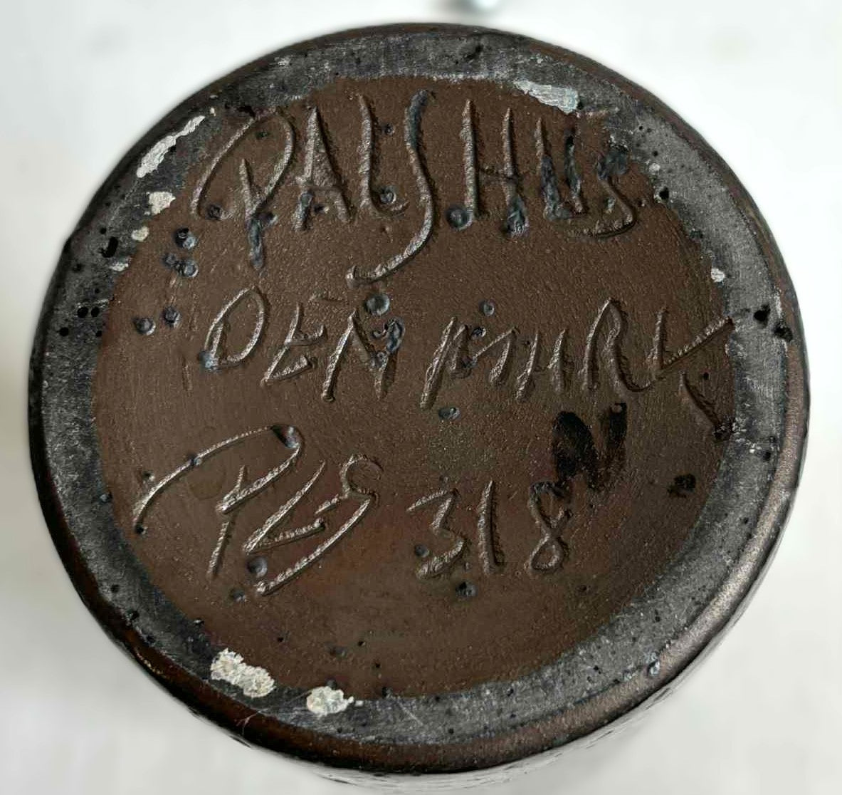 青黒のクラックル釉が施された美しく背が高くてスリムなパルシュースの花瓶、デンマーク、1960年代