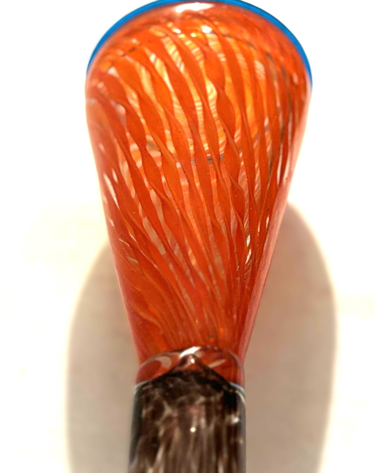 Sjældne Holmegaard glasvase i lilla og orange nuancer, 1970erne - nr. 123327