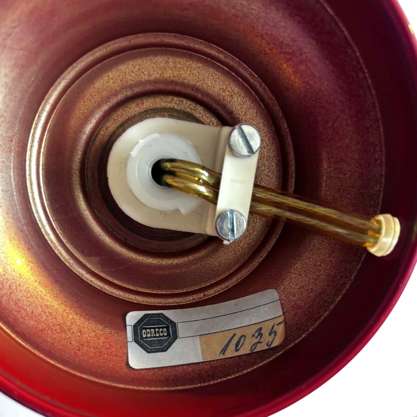 Danish Vintage red space age table lamp, 1960-70s