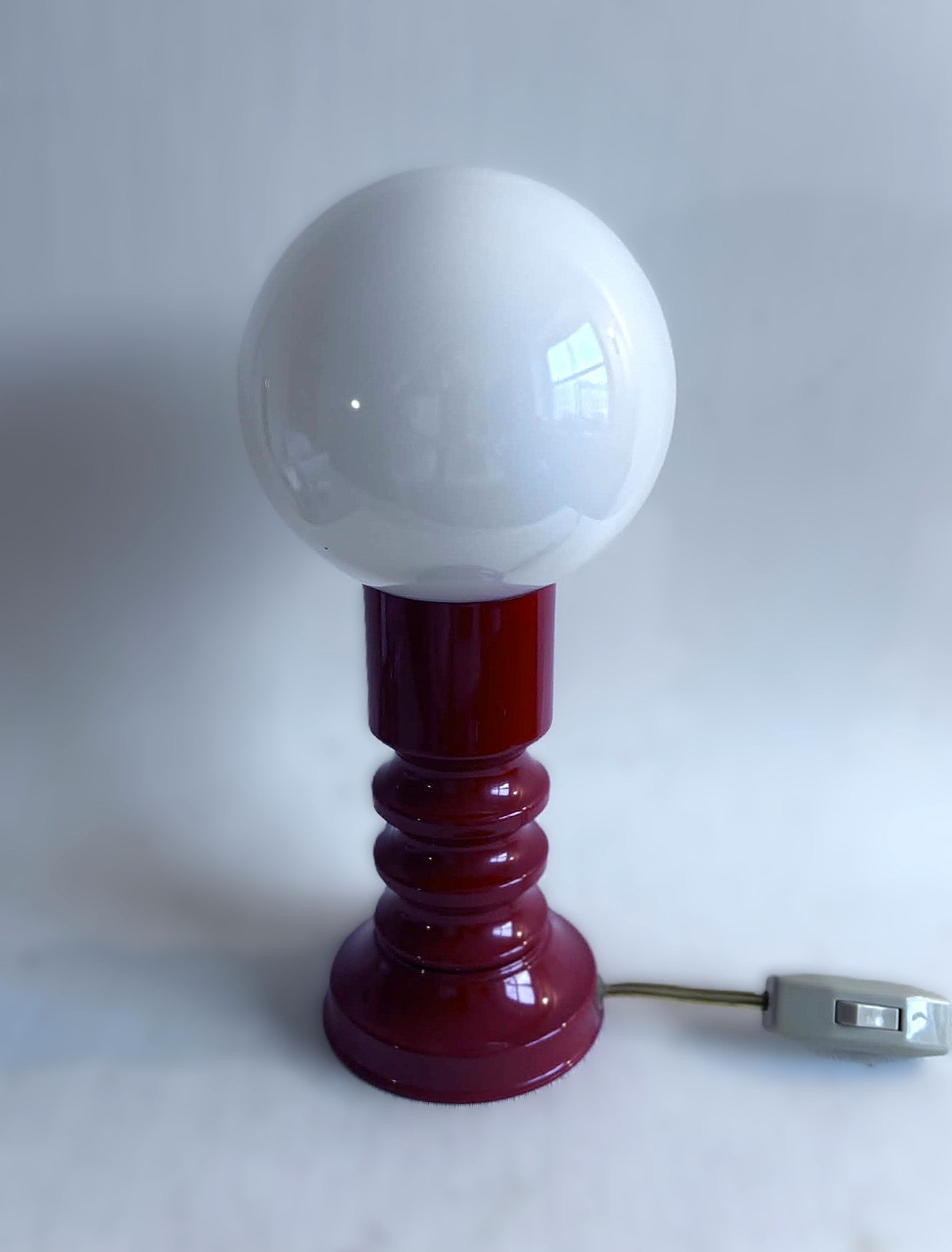 Danish Vintage red space age table lamp, 1960-70s