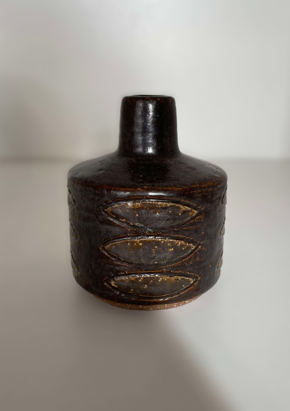 A Rare Mid-Century stoneware vase in Chamotte style from Palshus, Denmark