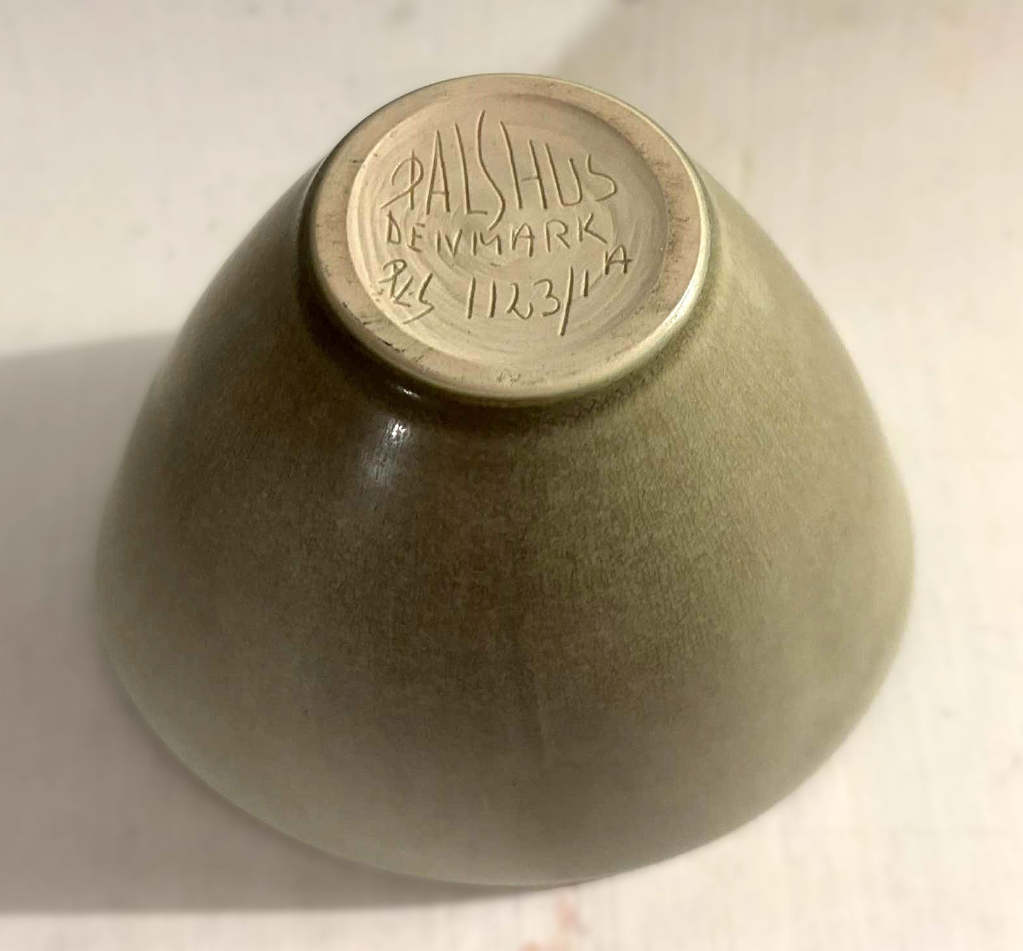 緑色の野ウサギの毛皮釉を施したパルシュス大花瓶、デザイン：ペル・リンネマン・シュミット、デンマーク、1960年代